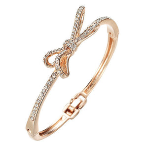 Women's Bracelets, Diamonds, Bows, Rose Gold Alloy Bracelets - Yahko Merchandise