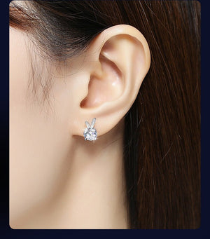 Women's Rabbit Moissanite Sterling Silver Earrings - Yahko Merchandise