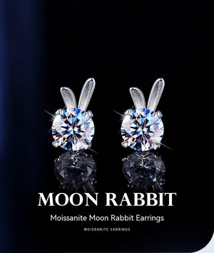 Women's Rabbit Moissanite Sterling Silver Earrings - Yahko Merchandise