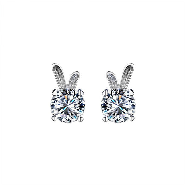 Women's Rabbit Moissanite Sterling Silver Earrings - Yahko Merchandise