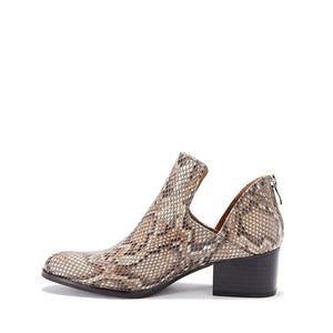 Womens Shoe - Low Heel Snakeskin Style Fredricka Booties (size 7.5) - Yahko Merchandise