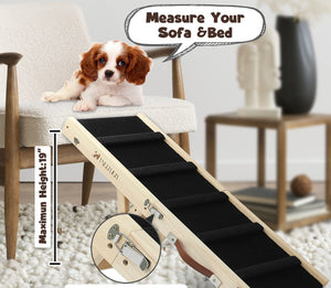 Wooden Adjustable Pet Dog Ladder Foldable Portable Non - slip Ramp - Yahko Merchandise
