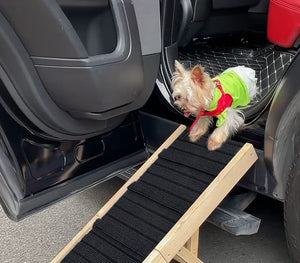 Wooden Adjustable Pet Dog Ladder Foldable Portable Non - slip Ramp - Yahko Merchandise