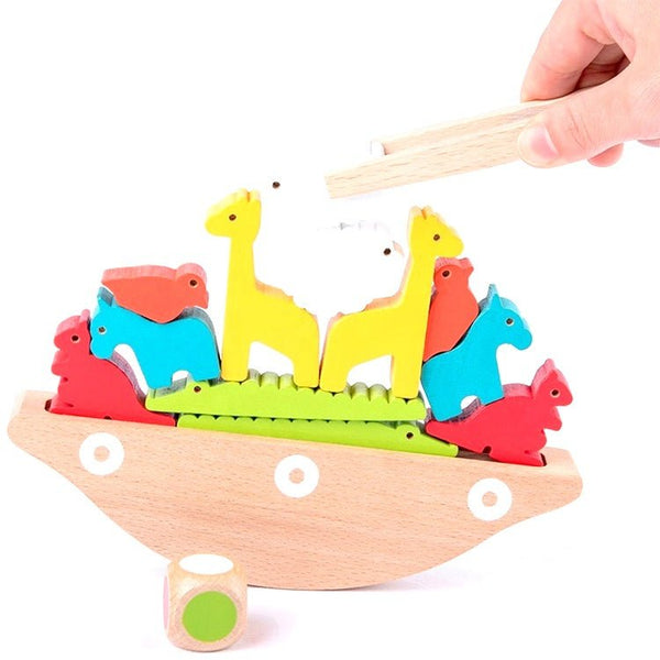 Wooden Blocks Balance Animal Game Toys for Children Montessori - Yahko Merchandise