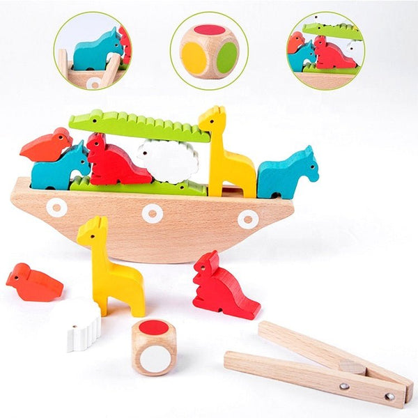 Wooden Blocks Balance Animal Game Toys for Children Montessori - Yahko Merchandise