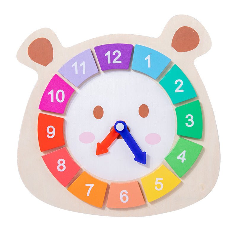 Wooden Clock Bear Puzzle Toy for Children Montessori Learning Games - Yahko Merchandise