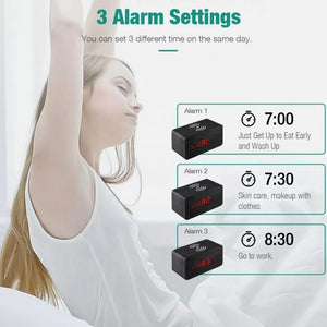 Wooden Digital Alarm Clock with Wireless Phone Charging Pad - Yahko Merchandise