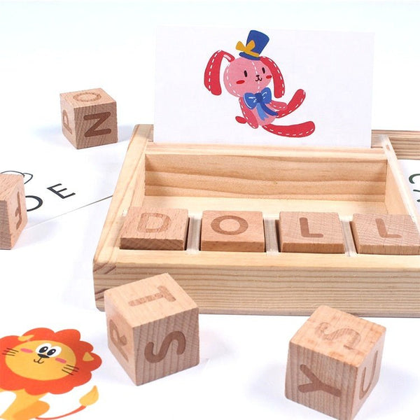 Wooden English Word Learning Cardboard Toys Games Educational - Yahko Merchandise