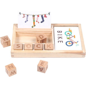 Wooden English Word Learning Cardboard Toys Games Educational - Yahko Merchandise