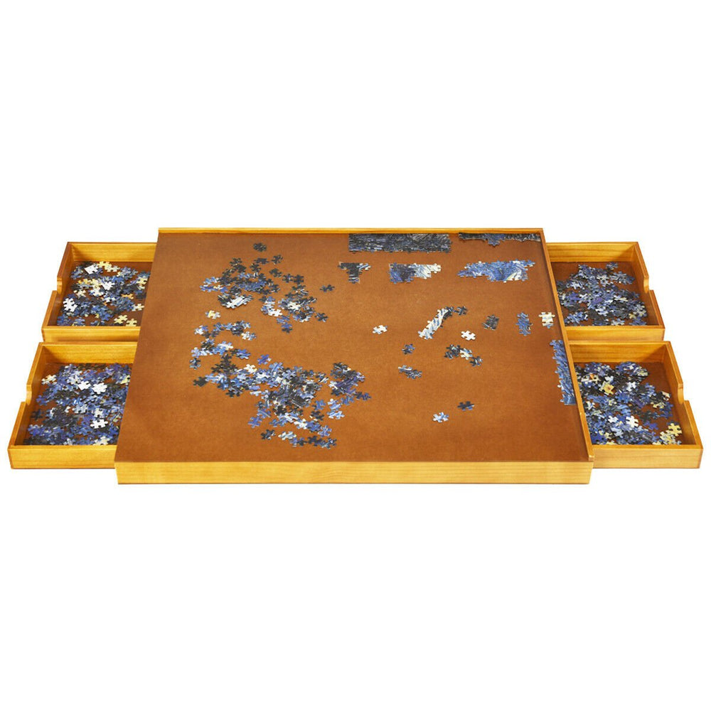 Wooden Jigsaw Puzzle Board with 4 Drawers - Yahko Merchandise
