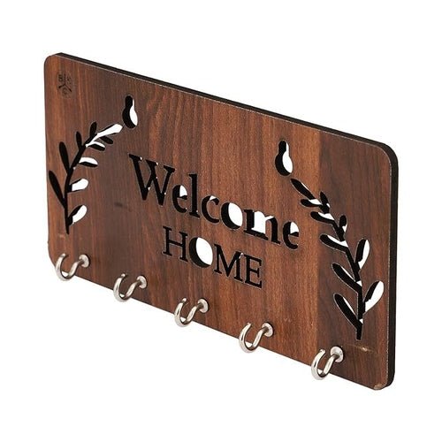 Wooden Key Holder for Home Decor Classic with 5 Hooks Wall Mount 1 Pcs - Yahko Merchandise