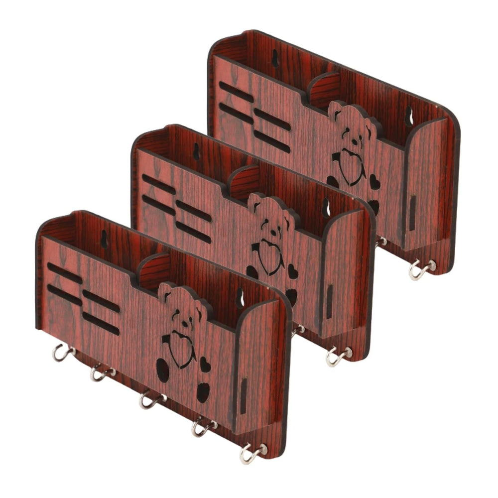 Wooden Key Holder for Home Decor Modern and Classic with 5 Hooks Wall - Yahko Merchandise
