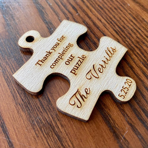 Wooden Puzzle Piece Wedding Favor - Yahko Merchandise