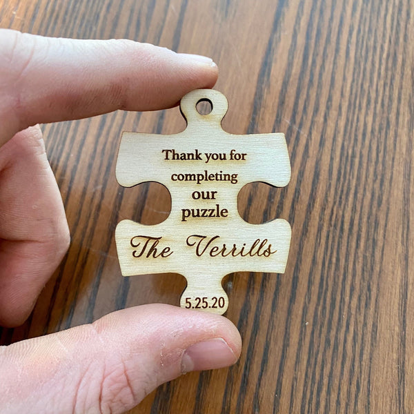 Wooden Puzzle Piece Wedding Favor - Yahko Merchandise