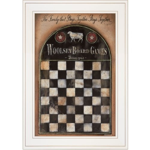 Woolsey Board Game 1 White Framed Print Wall Art - Yahko Merchandise
