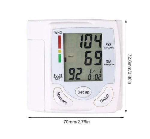 Wrist Blood Pressure Monitor, Fully Automatic Blood Pressure Measuring Device, Electronic Blood Pressure Monitor, Blood Pressure Measuring Device For Elderly People To Measure Hypertension - Yahko Merchandise