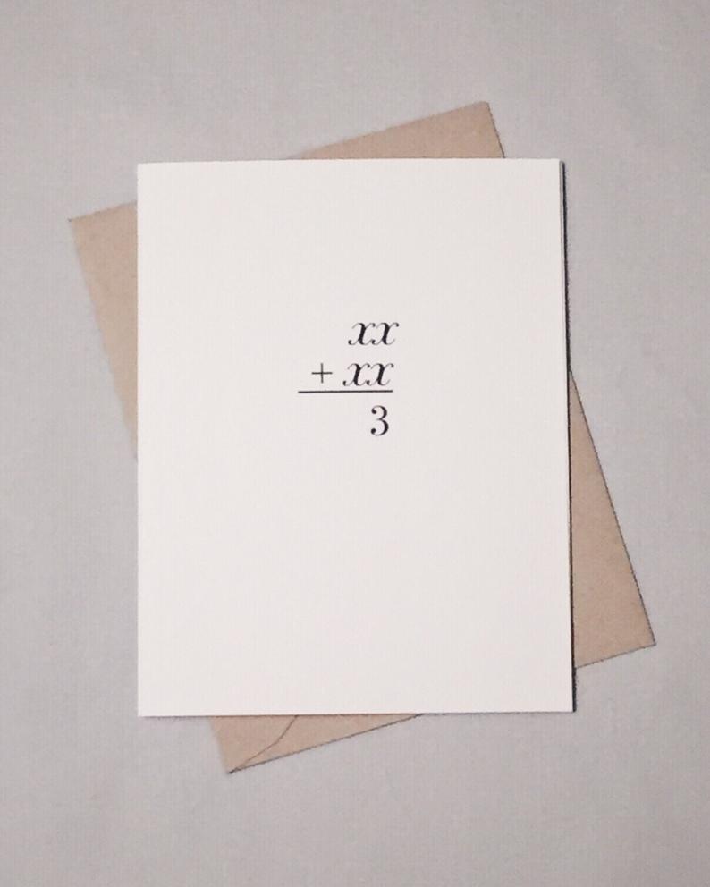 xx+xx New Baby Math Card - Yahko Merchandise