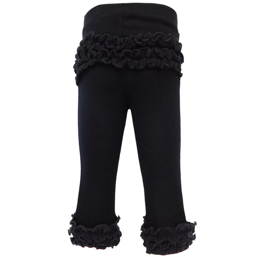 Baby Girls Black Ruffle Butt Leggings