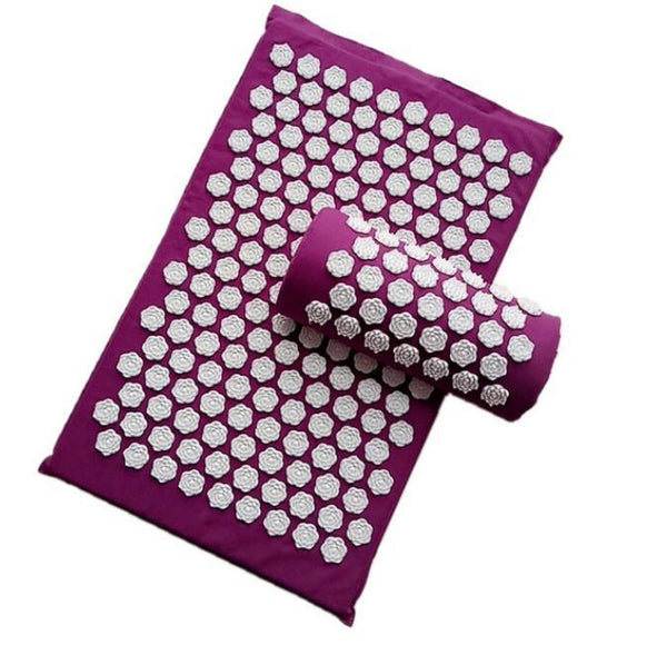 Acupressure Yoga Mat Cushion Massager and Pillow for Neck Back Pain and Muscle Relaxation