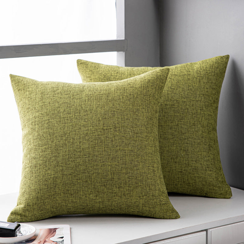 Solid Color Linen Sofa Pillow Cushion