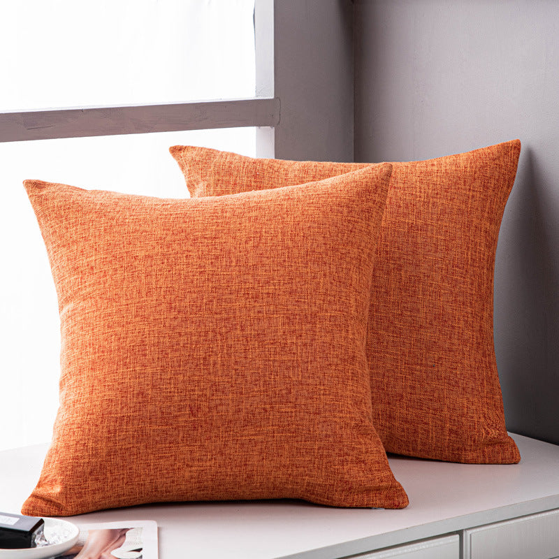 Solid Color Linen Sofa Pillow Cushion