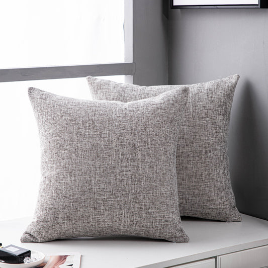 Solid Color Linen Sofa Pillow Cushion