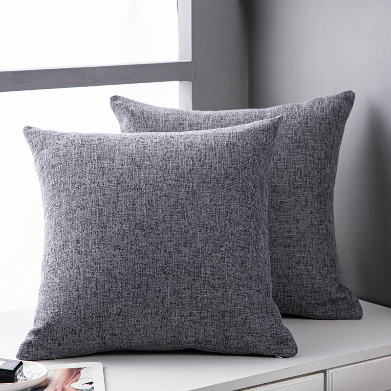 Solid Color Linen Sofa Pillow Cushion