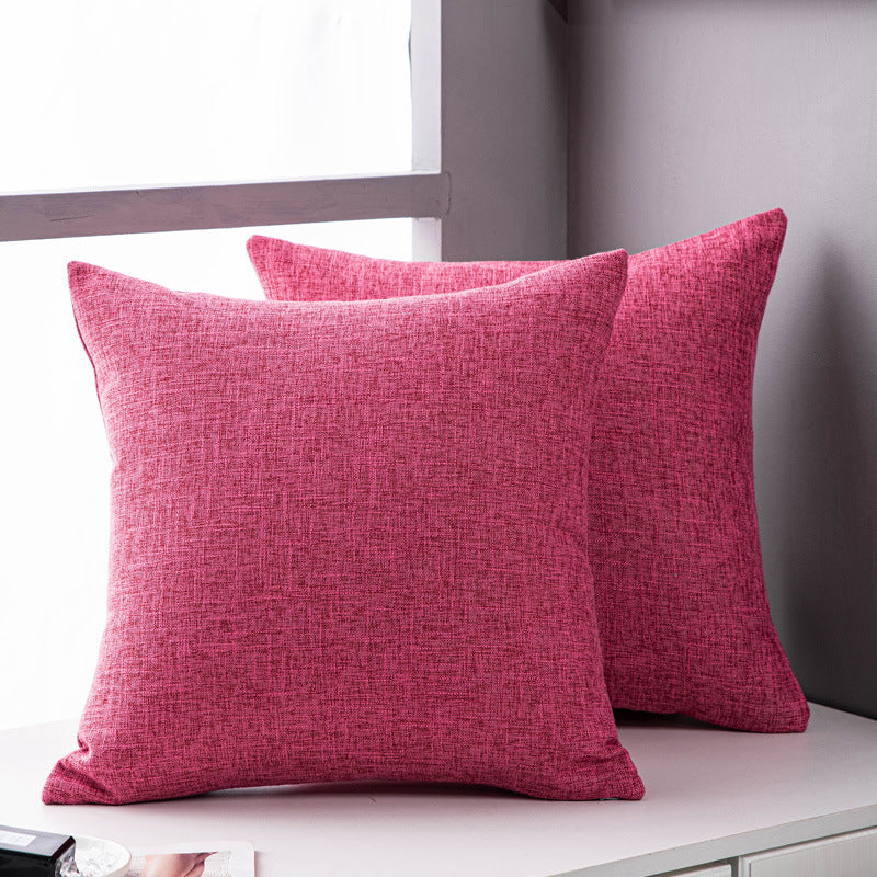 Solid Color Linen Sofa Pillow Cushion