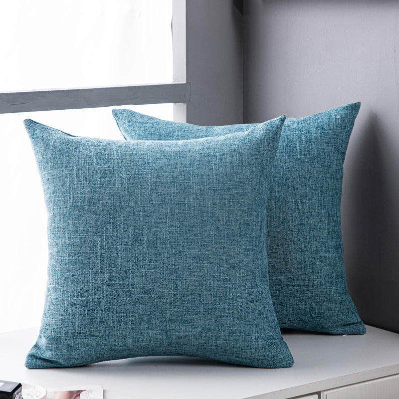 Solid Color Linen Sofa Pillow Cushion