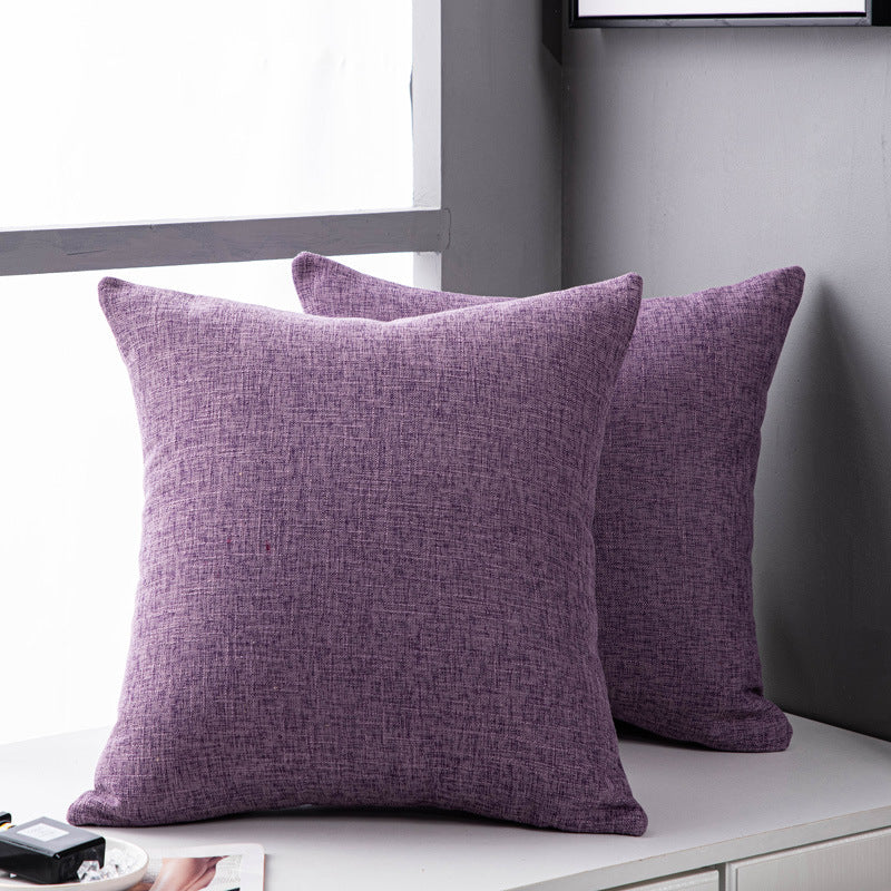 Solid Color Linen Sofa Pillow Cushion