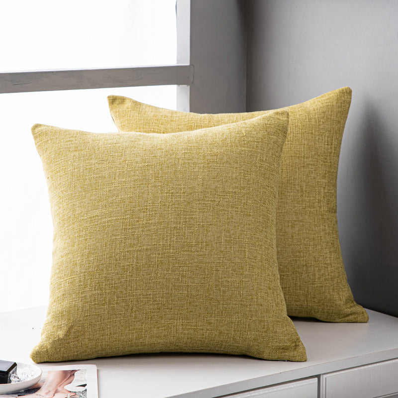 Solid Color Linen Sofa Pillow Cushion