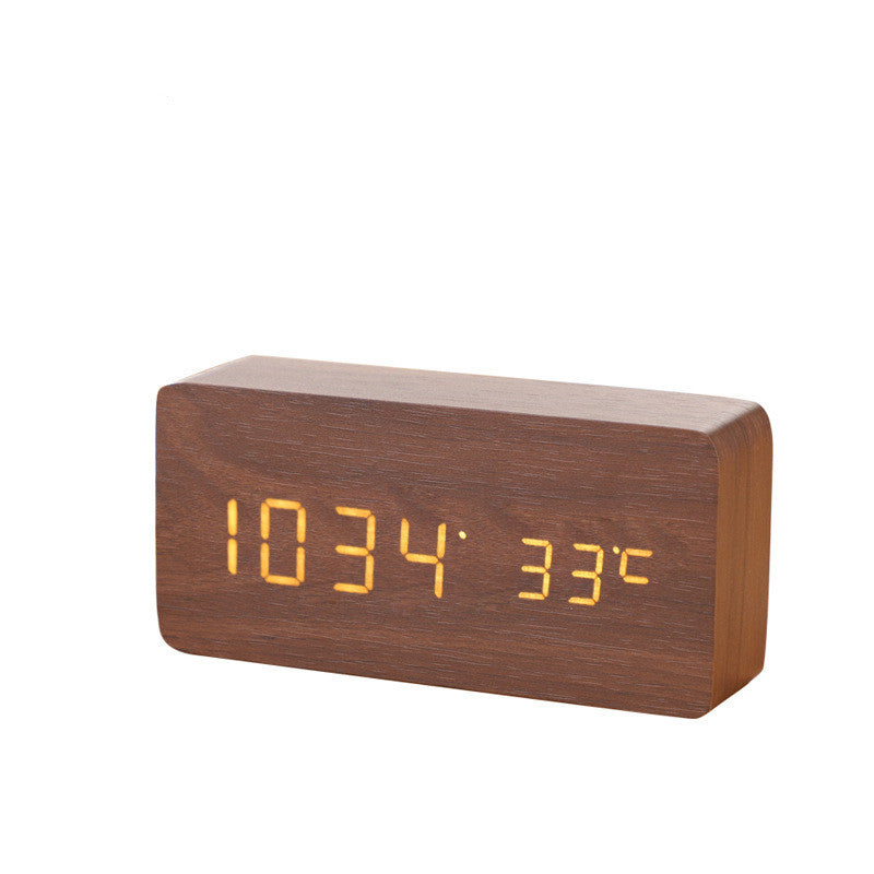 Alarm Clock LED Wooden Watch