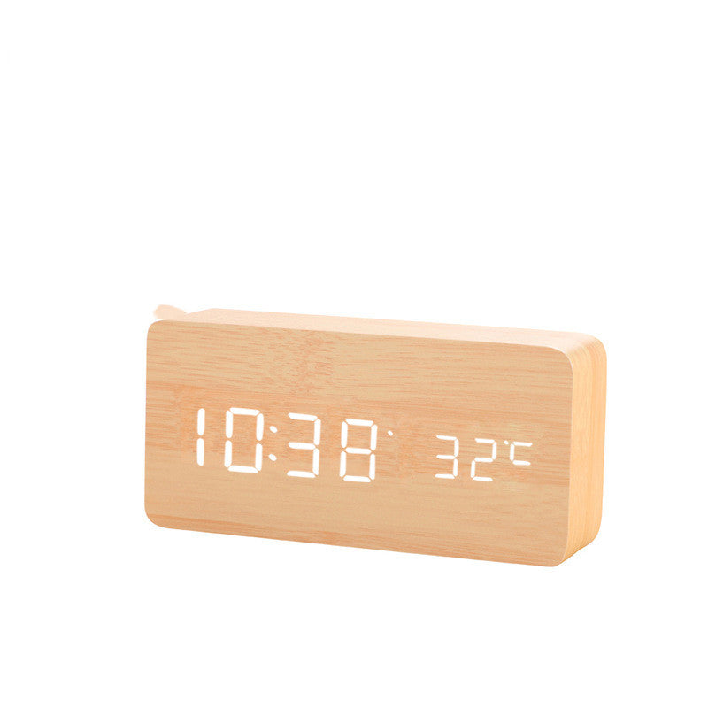 Alarm Clock LED Wooden Watch