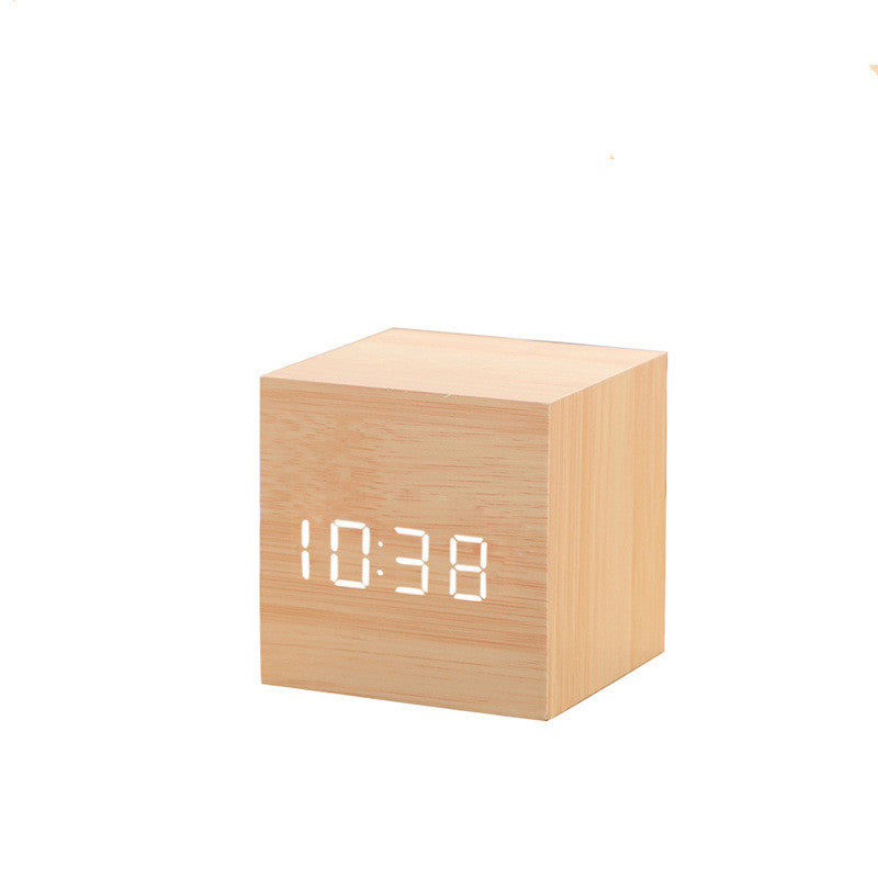 Alarm Clock LED Wooden Watch