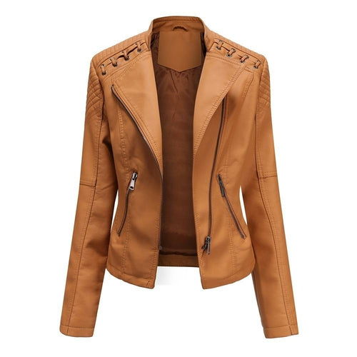 Women Leather Thin Motorcycle Suit