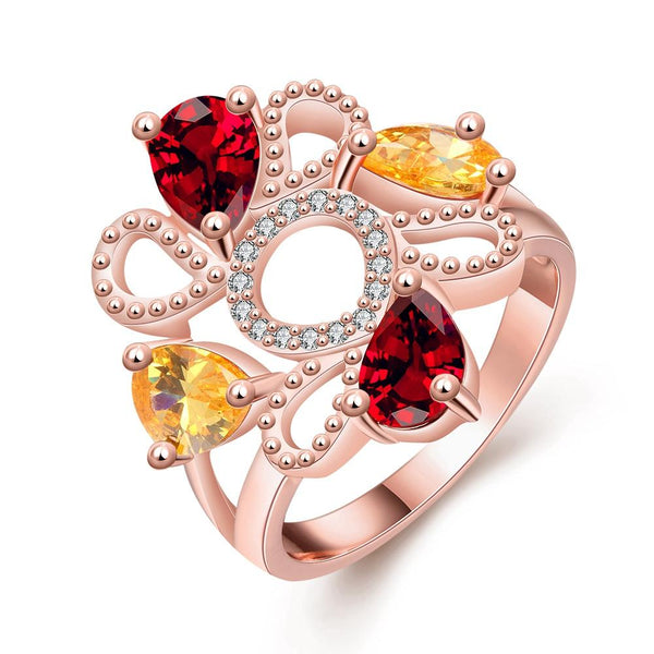 18K Rose Gold Plated Lena Flower Ring - Yahko Merchandise