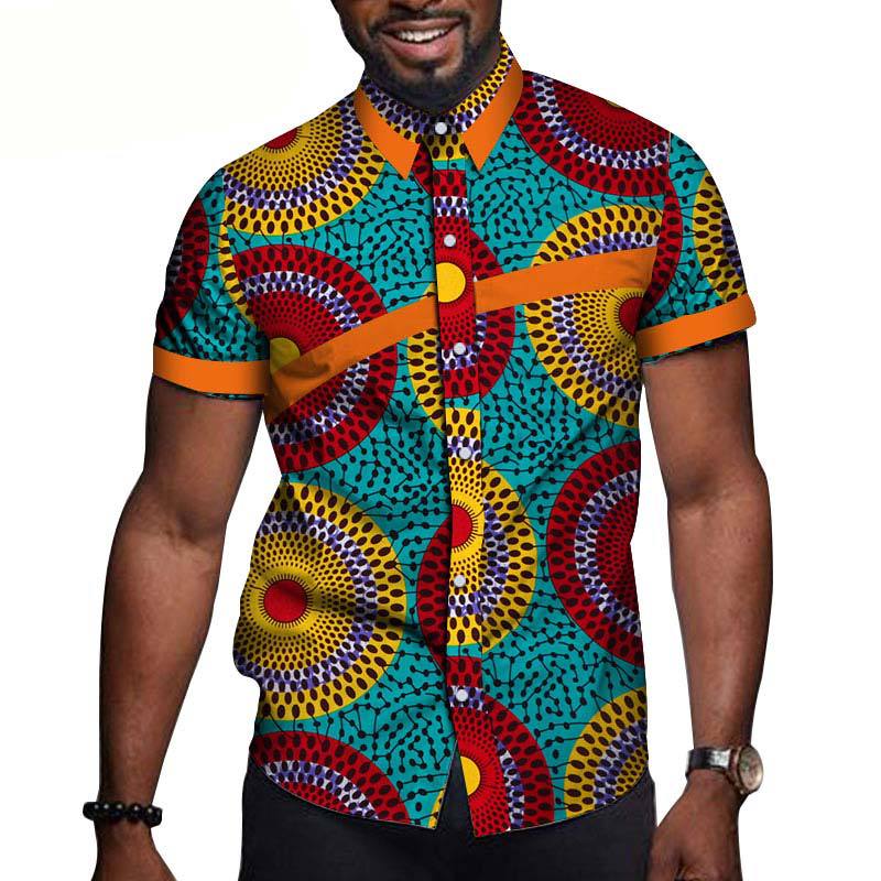 African Men Printed Polo