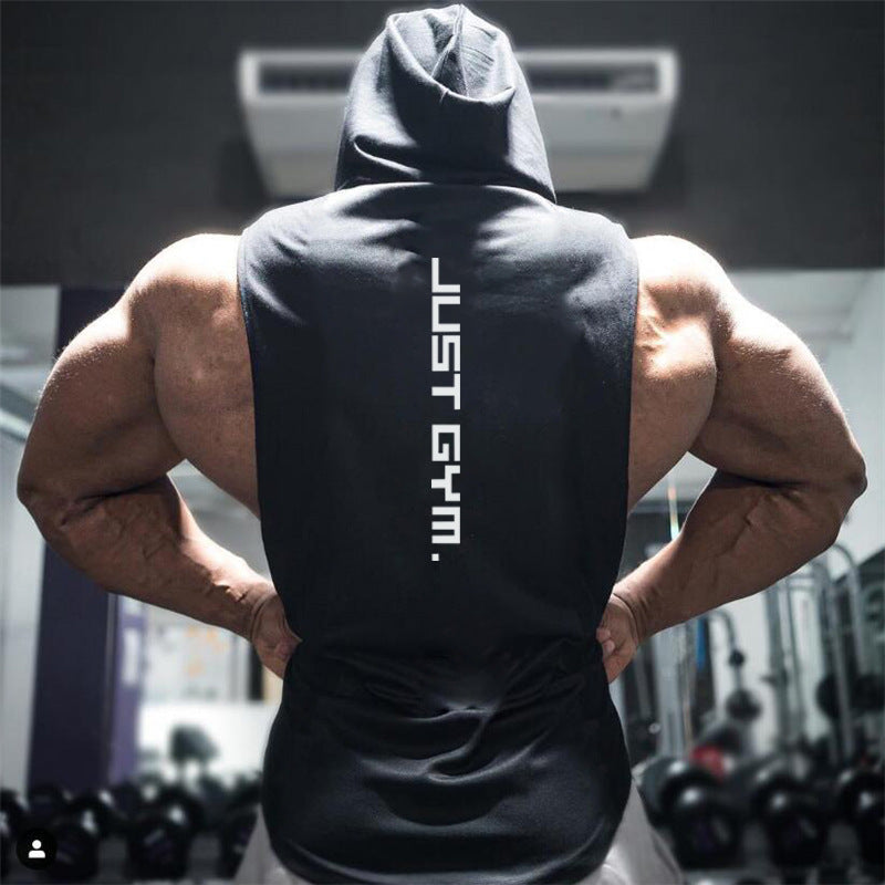 Fitness Vest Men Hooded Loose Clothes