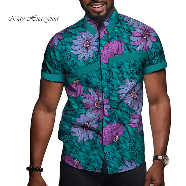 African Men Printed Polo