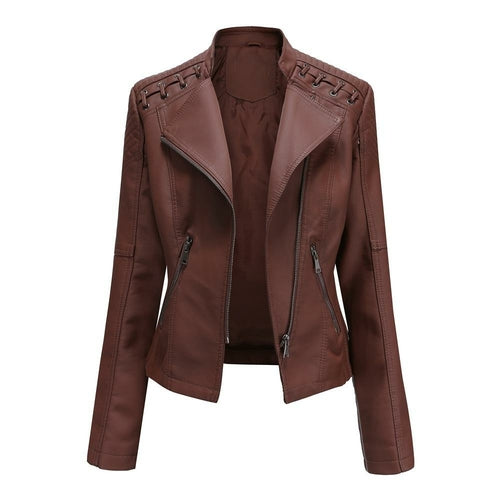 Women Leather Thin Motorcycle Suit