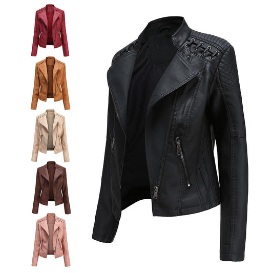 Women Leather Thin Motorcycle Suit