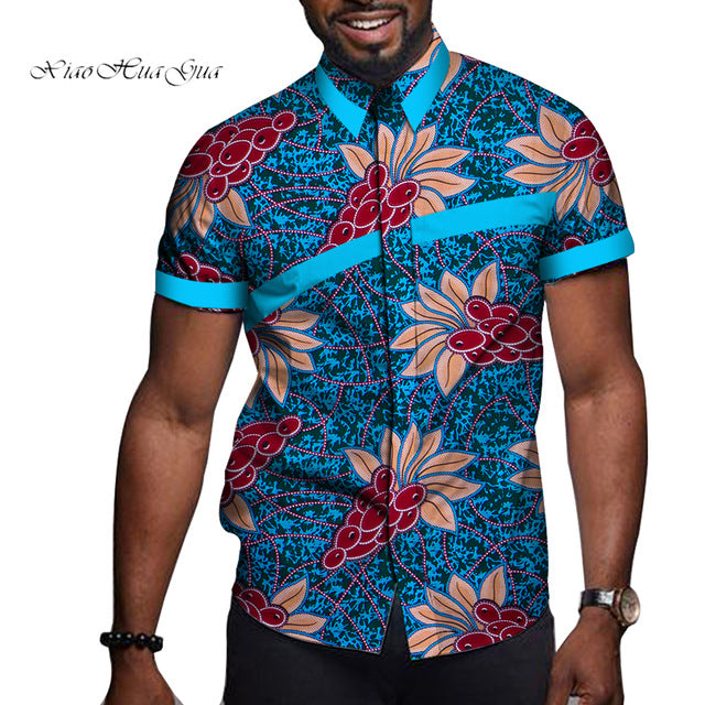 African Men Printed Polo