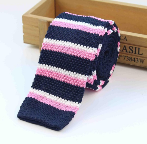 Men Knitted Knit Leisure Striped Ties