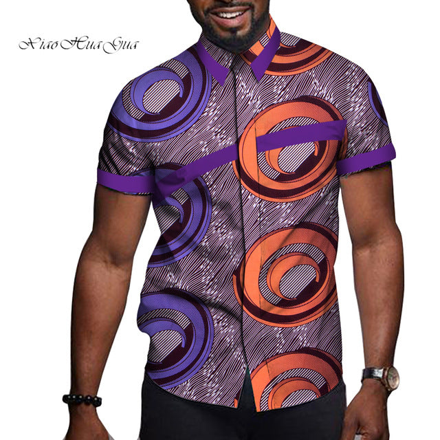 African Men Printed Polo