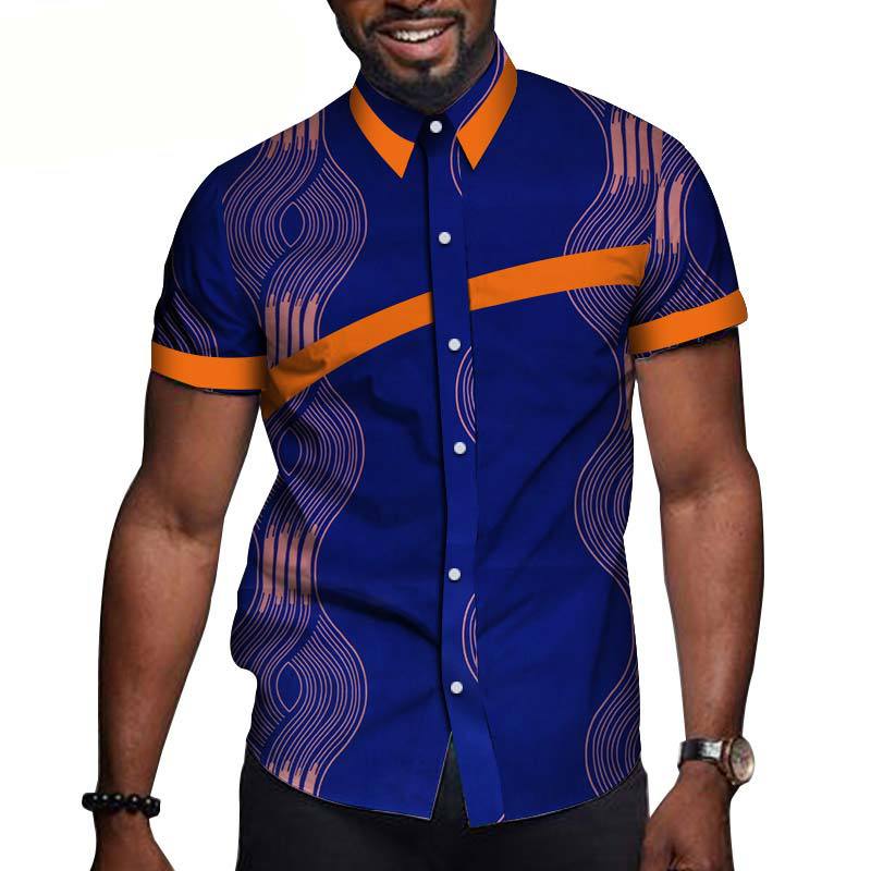 African Men Printed Polo