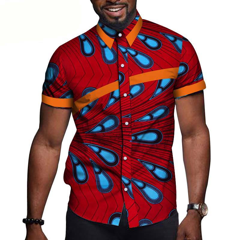 African Men Printed Polo