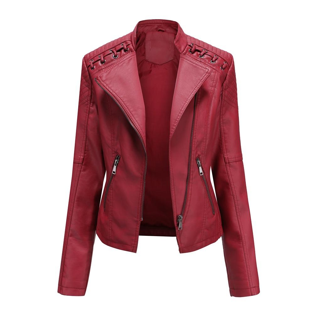 Women Leather Thin Motorcycle Suit