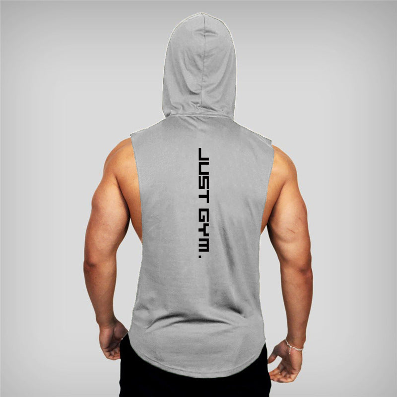 Fitness Vest Men Hooded Loose Clothes