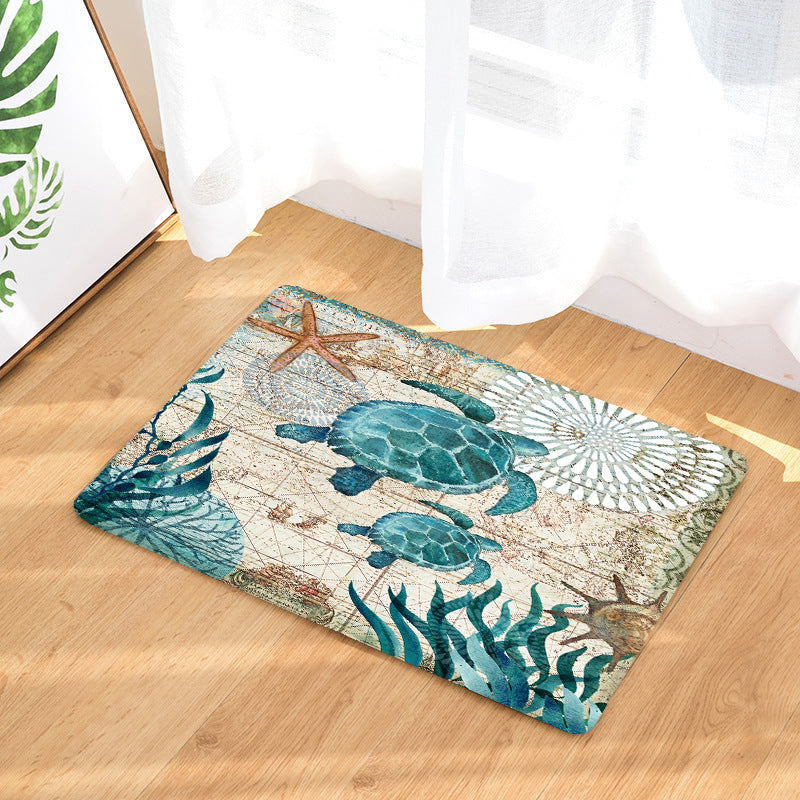 Sea turtle octopus seahorse doormat