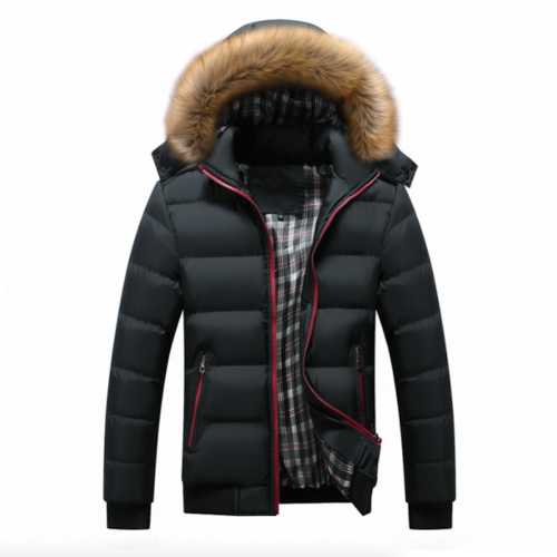 Mens Two Tone Puffer Jacket with Removable Hood - Yahko Merchandise